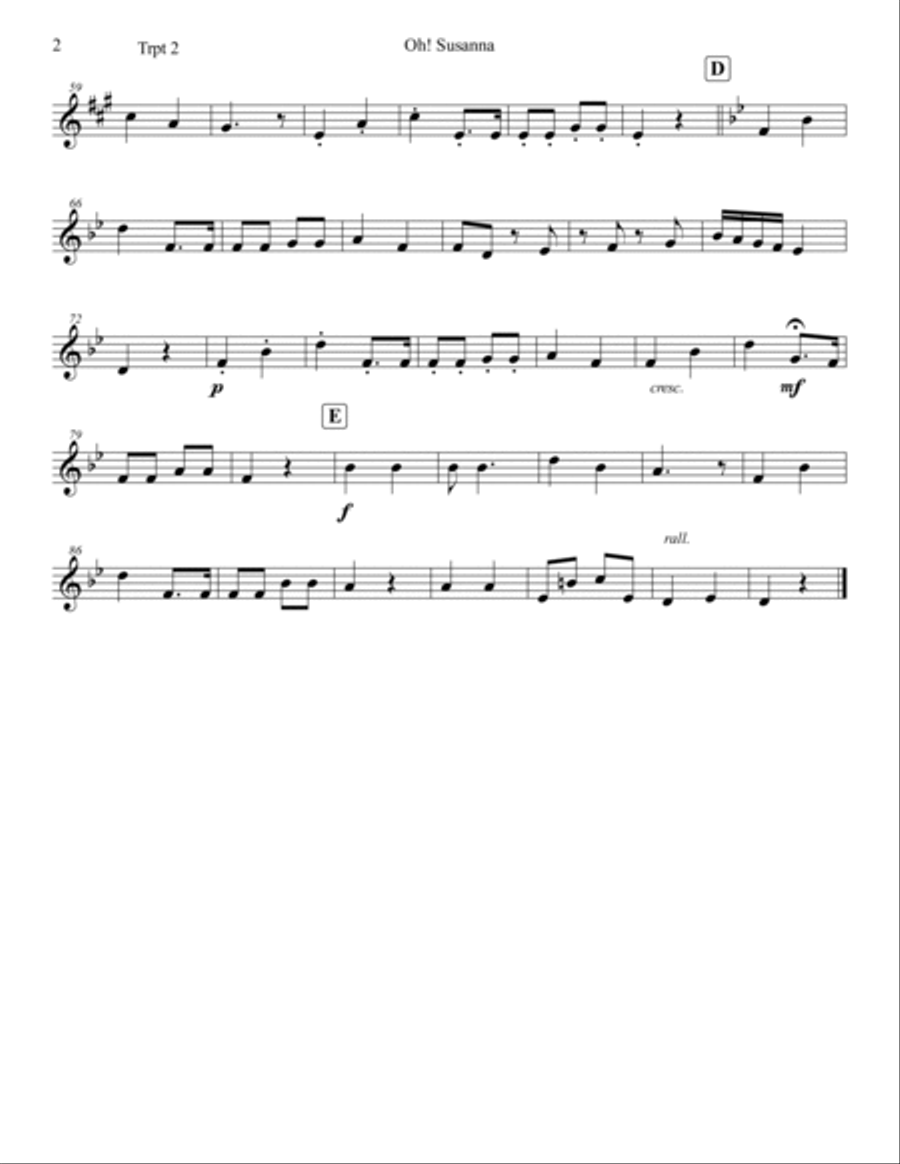 Oh! Susanna Oh! Susanna Brass Ensemble scores gallery preview page 4