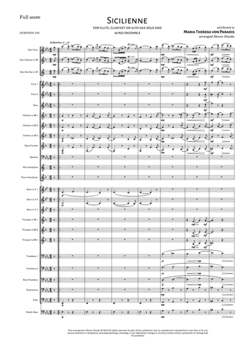 Sicilienne for flute, clarinet or alto sax solo and wind ensemble image number null