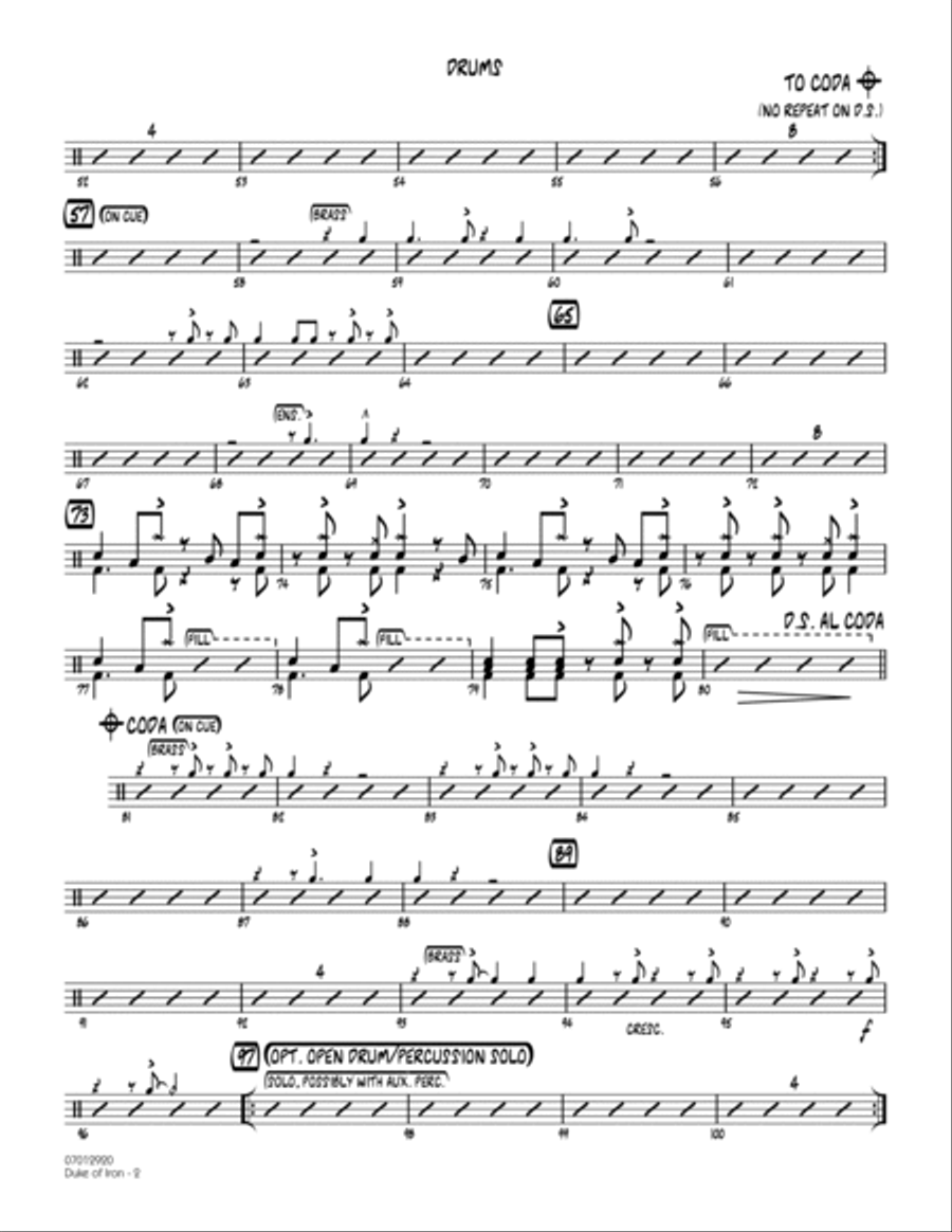 Duke Of Iron - Drums Drums scores gallery preview page 2