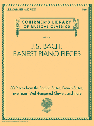 Book cover for J.S. Bach: Easiest Piano Pieces