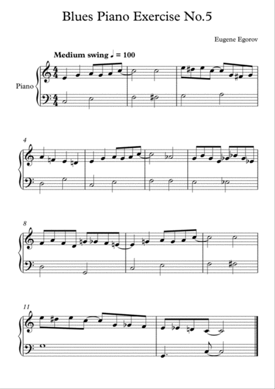 10 Blues Piano Exercises 10 Blues Piano Exercises Piano Method scores gallery preview page 6