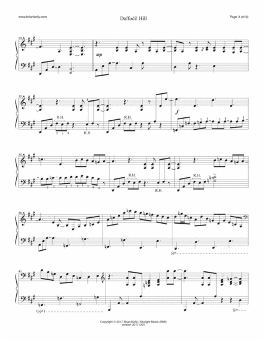 Daffodil Hill Piano Solo scores gallery preview page 3