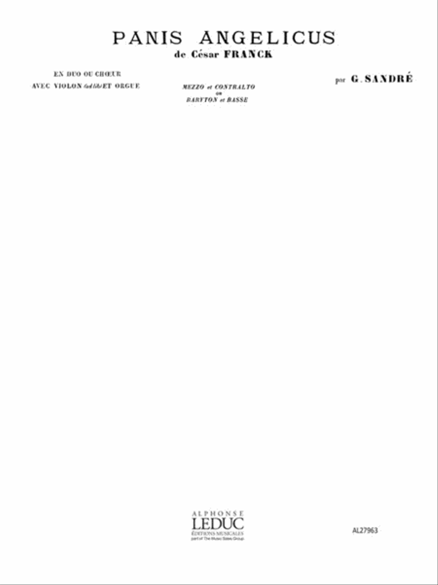 Panis Angelicus No.12 In F (vocal Duets)
