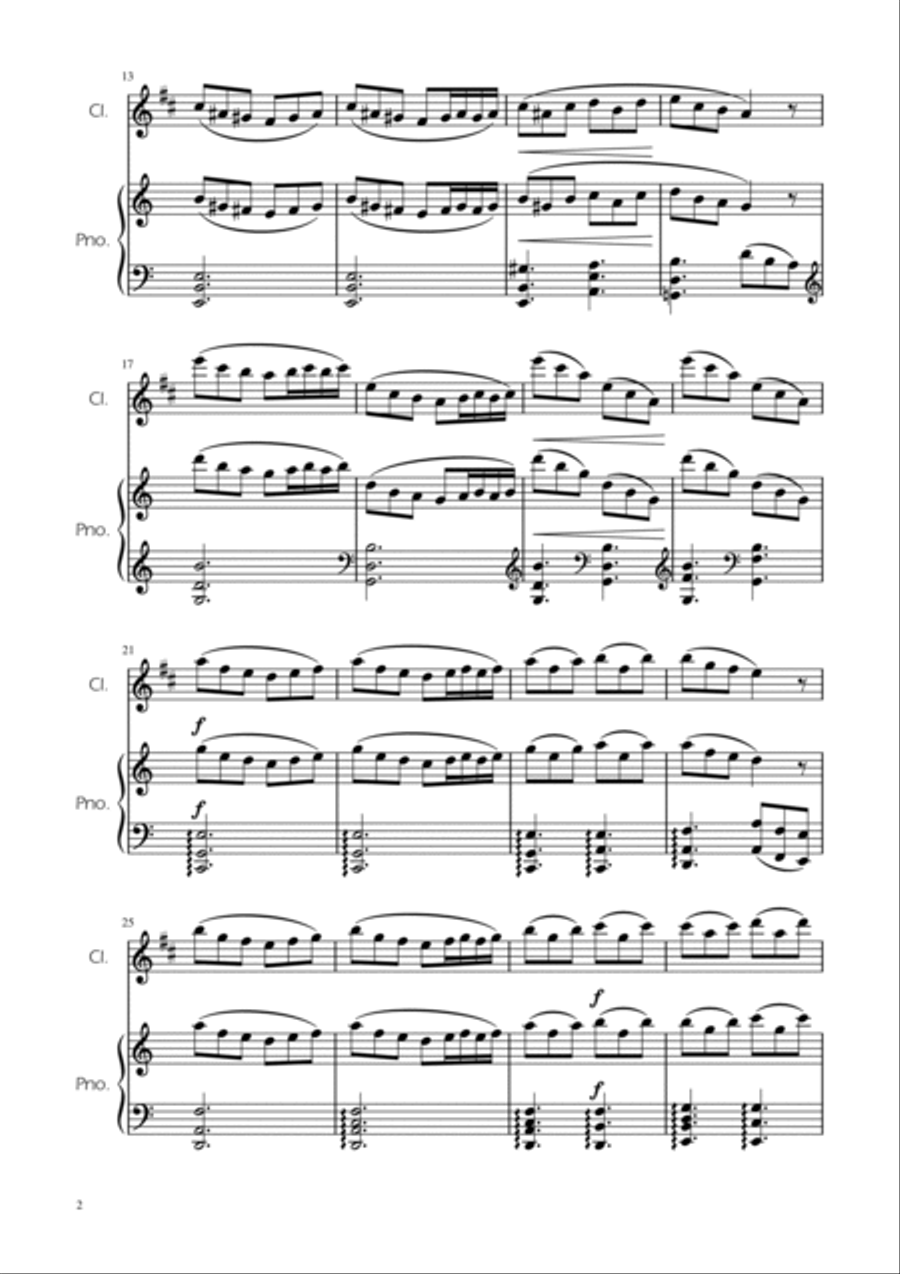 Morning Mood - Clarinet Solo w/ Piano B-Flat Clarinet scores gallery preview page 2