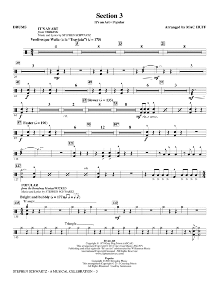 Stephen Schwartz: A Musical Celebration (Medley) - Drums