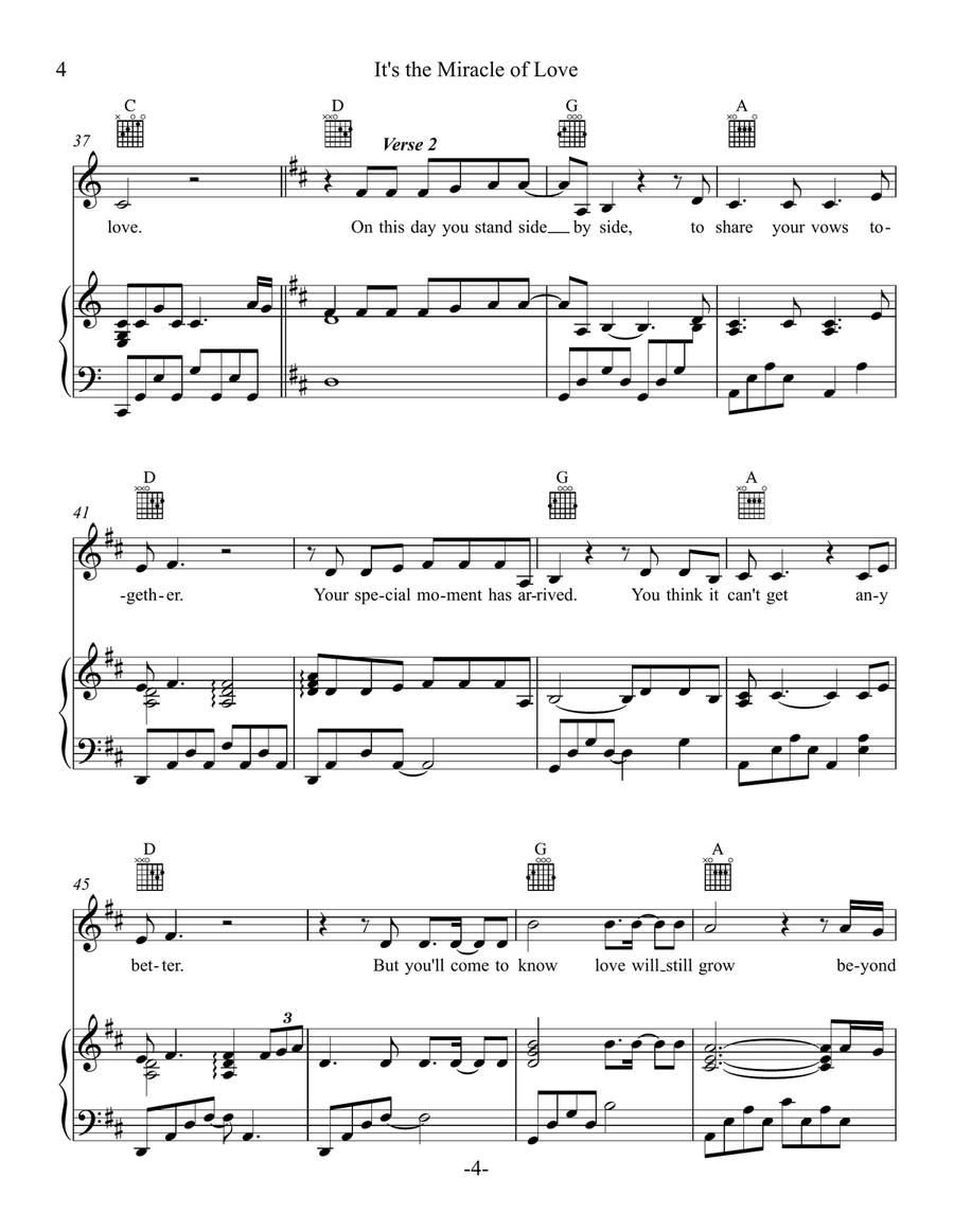 It's The Miracle Of Love It's The Miracle Of Love Piano, Vocal scores gallery preview page 4