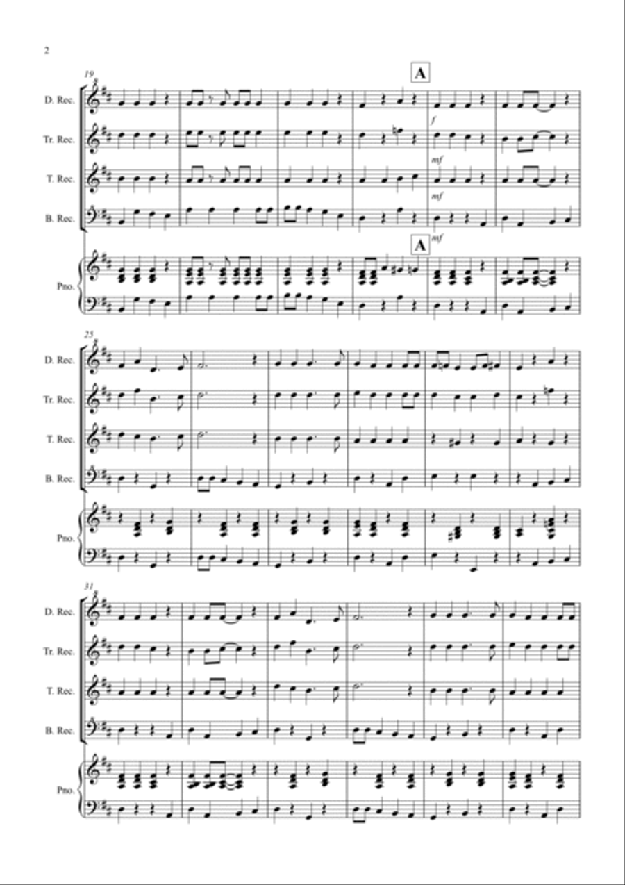 Jingle Bells (Jazzy Style!) for Recorder Quartet Jingle Bells (Jazzy Style!) for Recorder Quartet Recorder scores gallery preview page 2