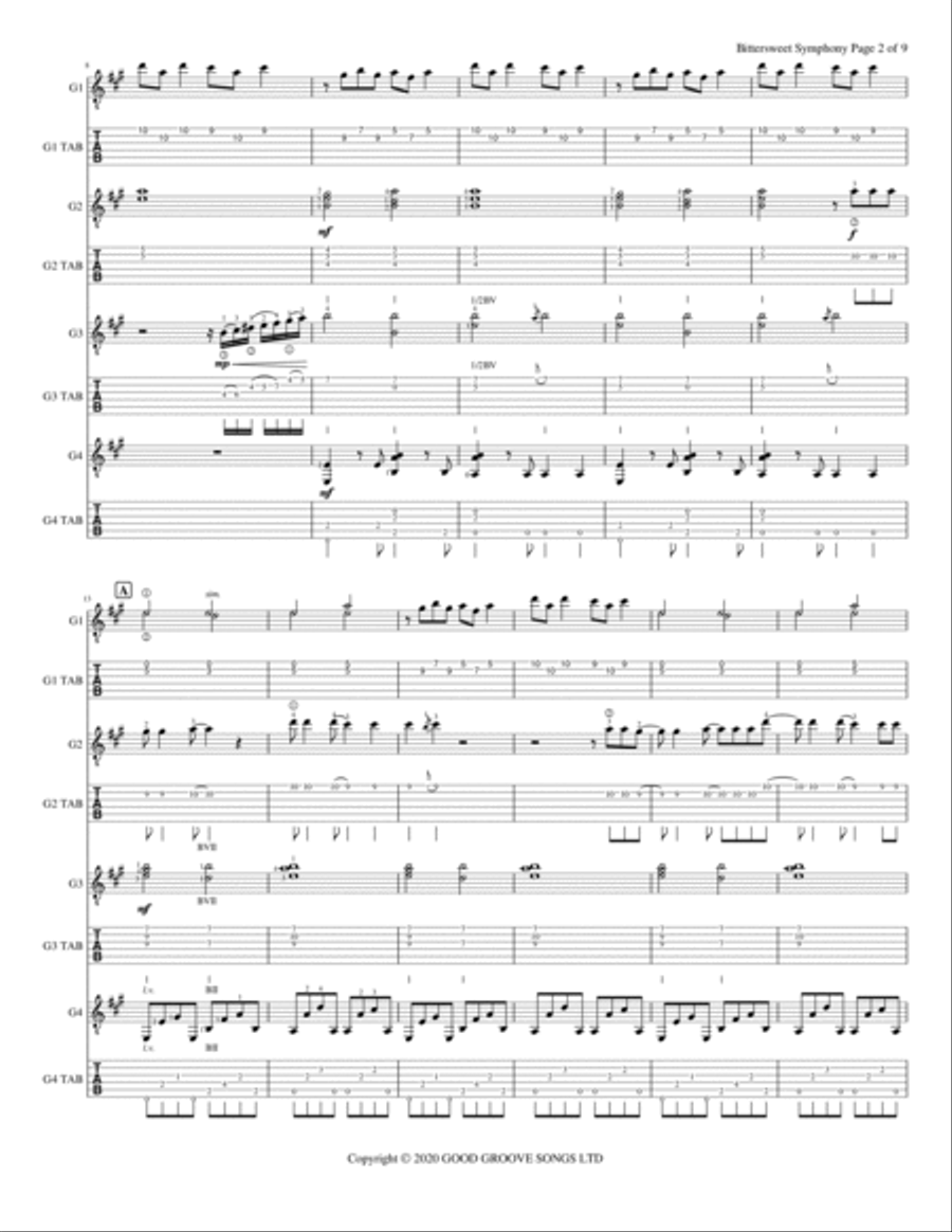 Bittersweet Symphony Acoustic Guitar scores gallery preview page 3