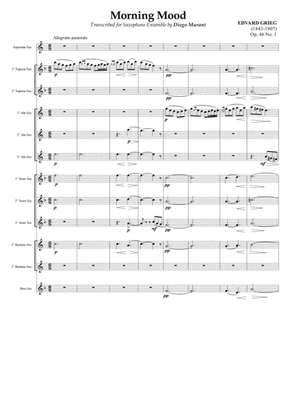 Peer Gynt Suite No. 1 op. 46 for Saxophone Ensemble