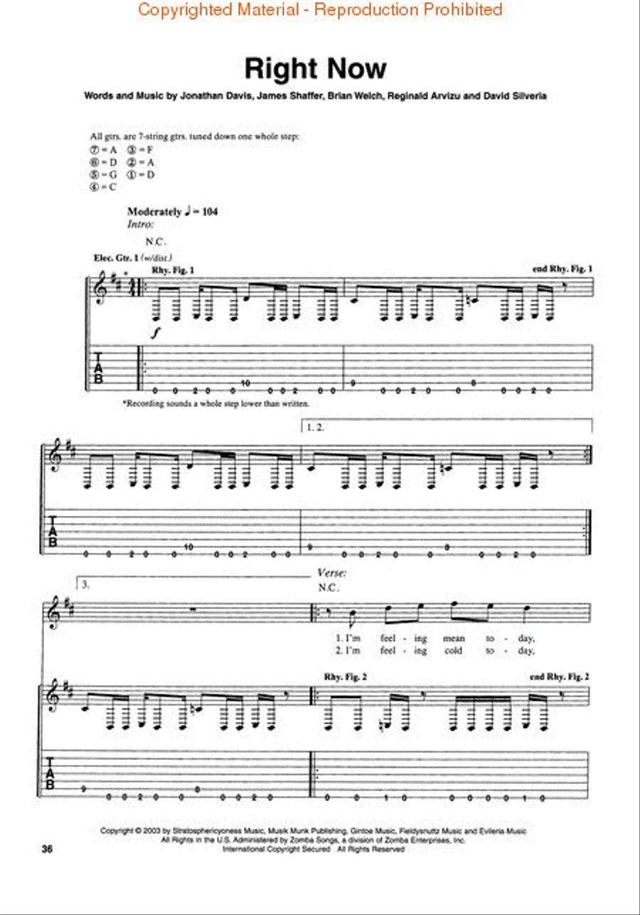 Korn – Greatest Hits Vol. 1 Electric Guitar scores gallery preview page 4
