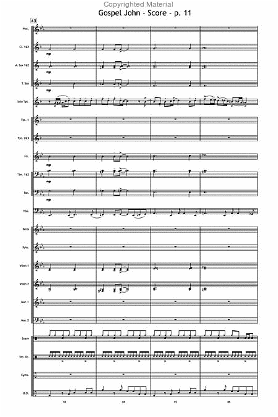 Gospel John Marching Band scores gallery preview page 12