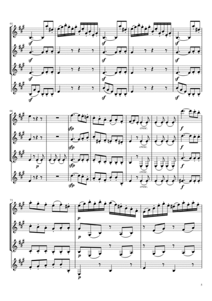 Ludwig van Beethoven: Quartet No.5 Op.18.in A major for 4 Clarinets(3 Clarinets and Bass Clarinet).