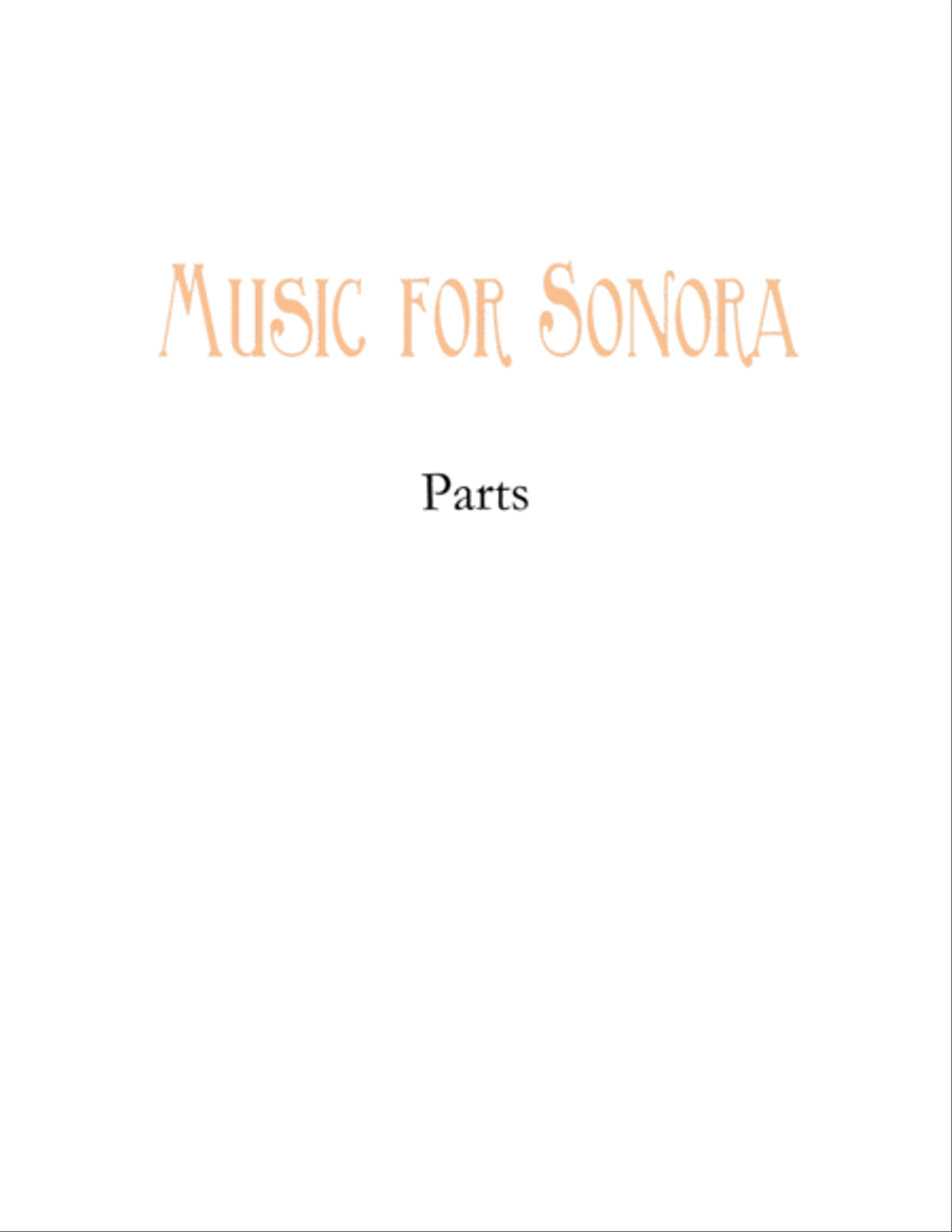 Music for Sonora (Orchestra Parts) Large Ensemble scores gallery preview page 1