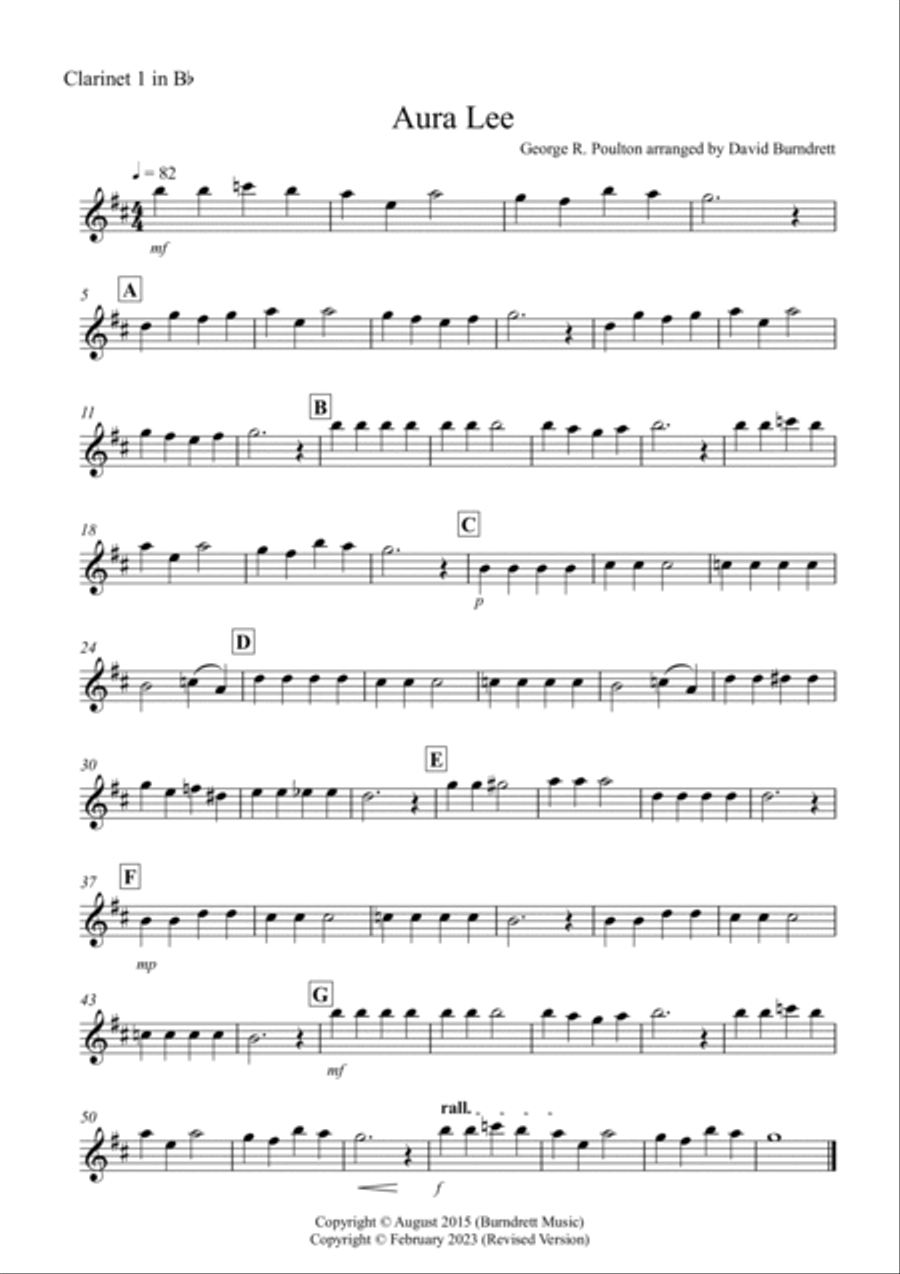 Aura Lee for Clarinet Trio Clarinet Trio scores gallery preview page 3