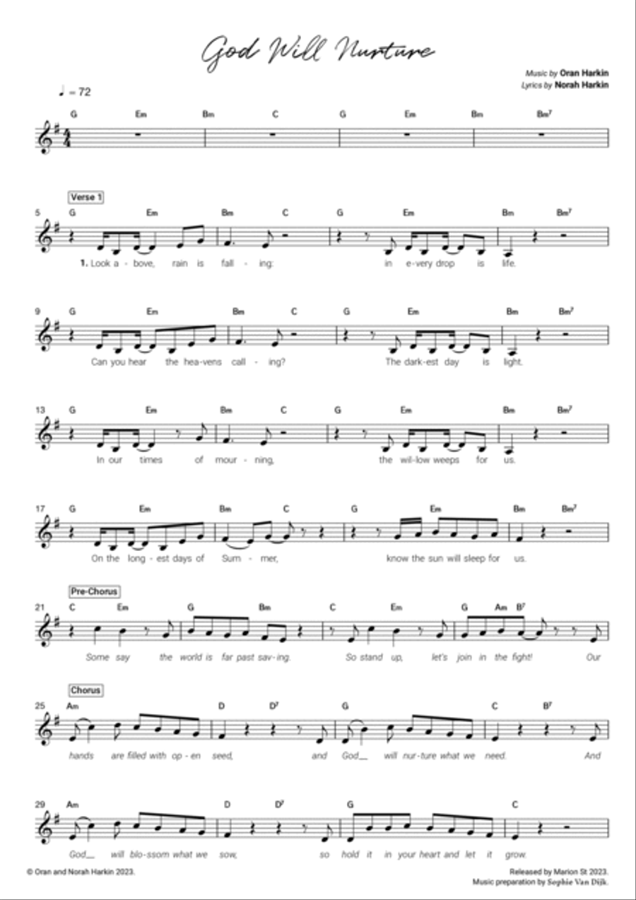 God Will Nurture Piano scores gallery preview page 3