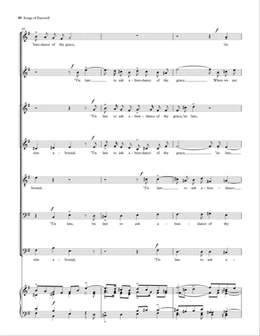 Songs of Farewell Divisi scores gallery preview page 49