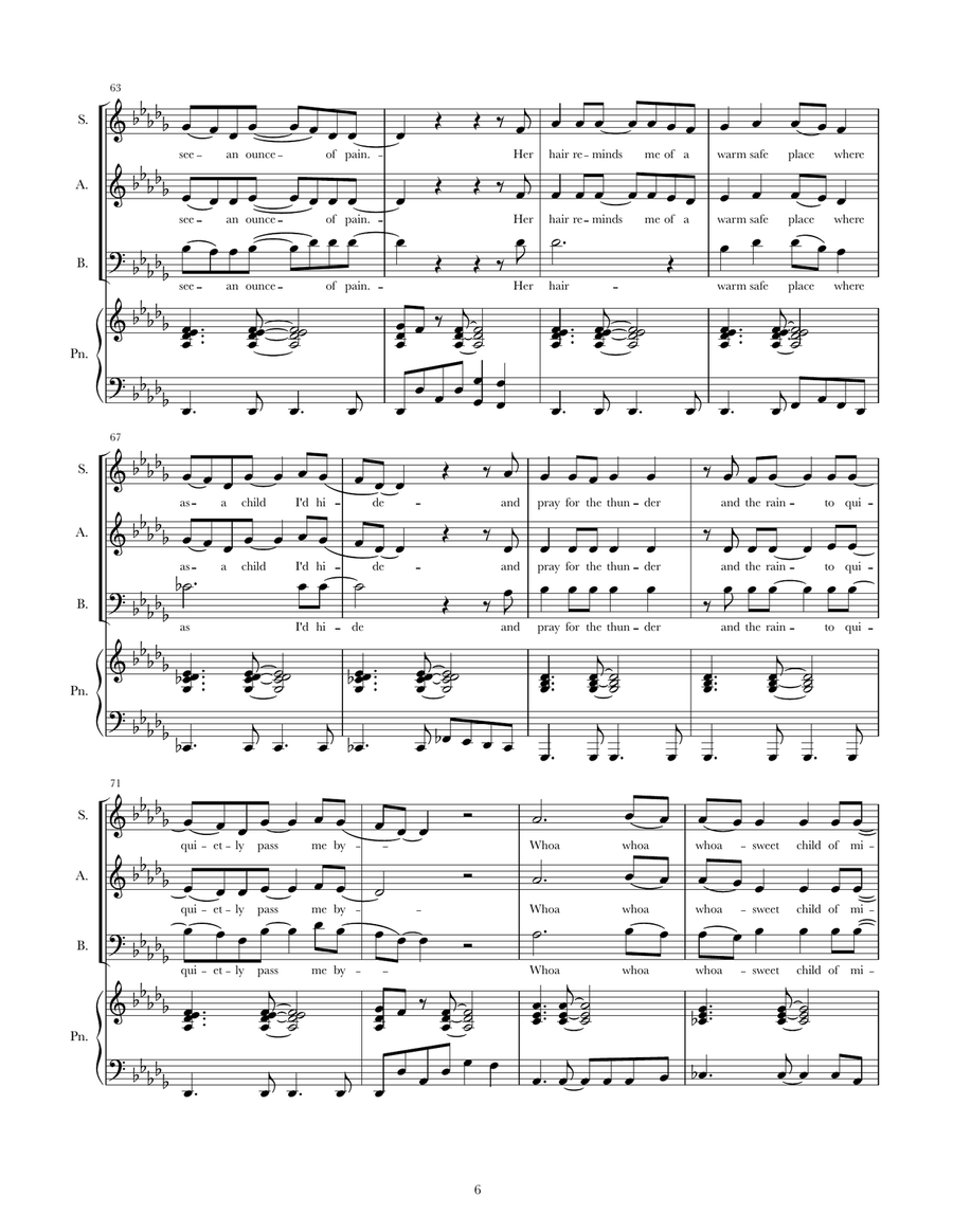 Sweet Child O' Mine 3-Part scores gallery preview page 6
