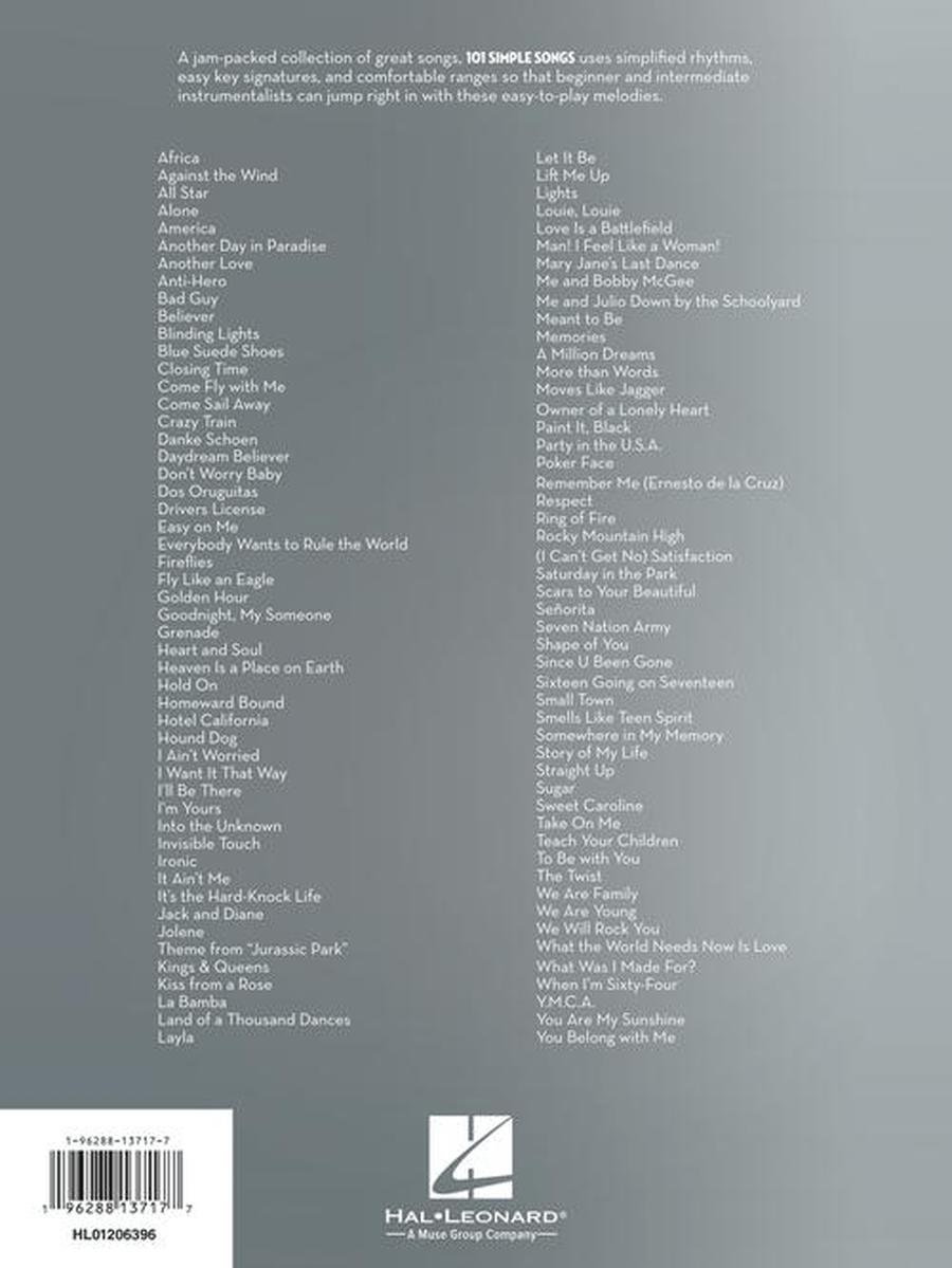 101 Simple Songs Trumpet Solo scores gallery preview page 7