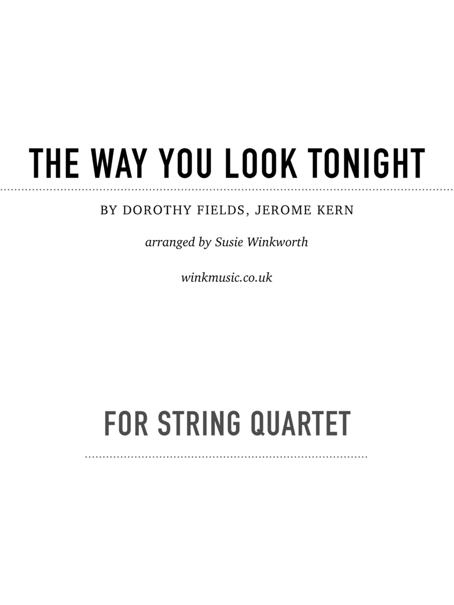 The Way You Look Tonight String Quartet scores gallery preview page 1