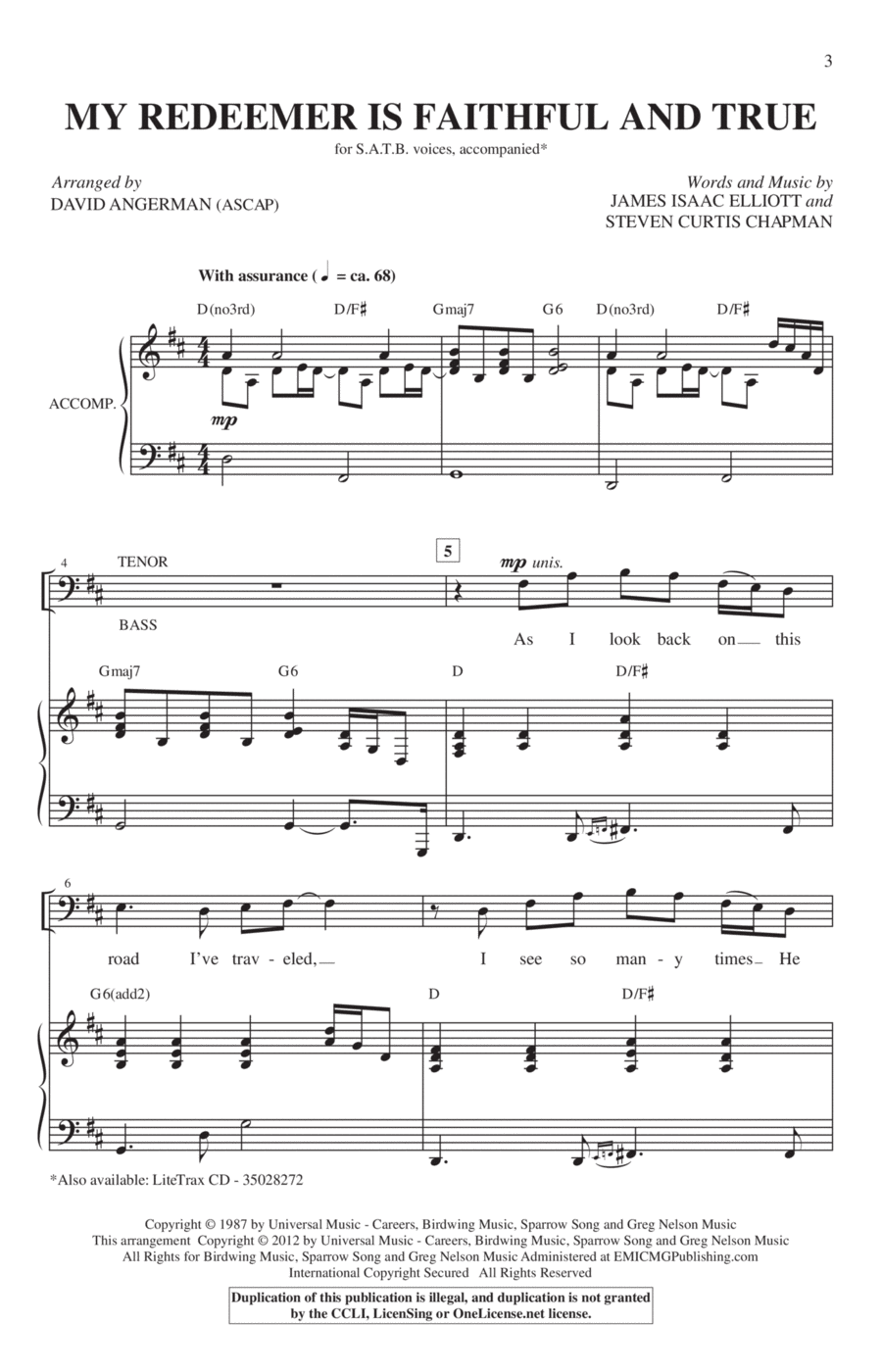 My Redeemer Is Faithful And True 4-Part scores gallery preview page 1