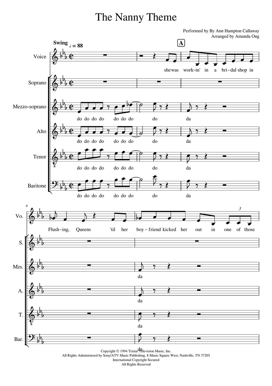 The Nanny Named Fran 4-Part scores gallery preview page 1