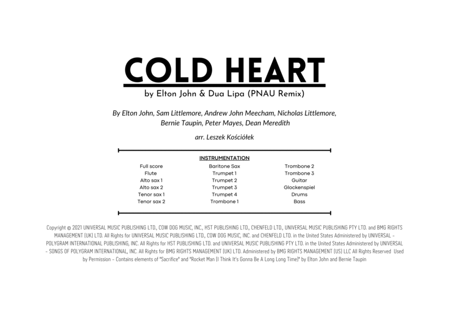Cold Heart (pnau Remix) - Score Only image number null