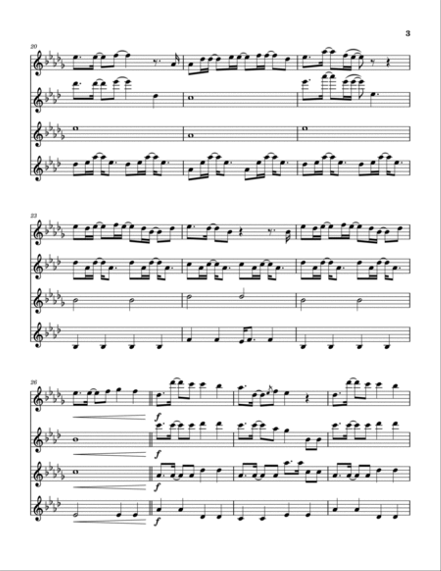 Even When I'm Not Saxophone Quartet scores gallery preview page 4