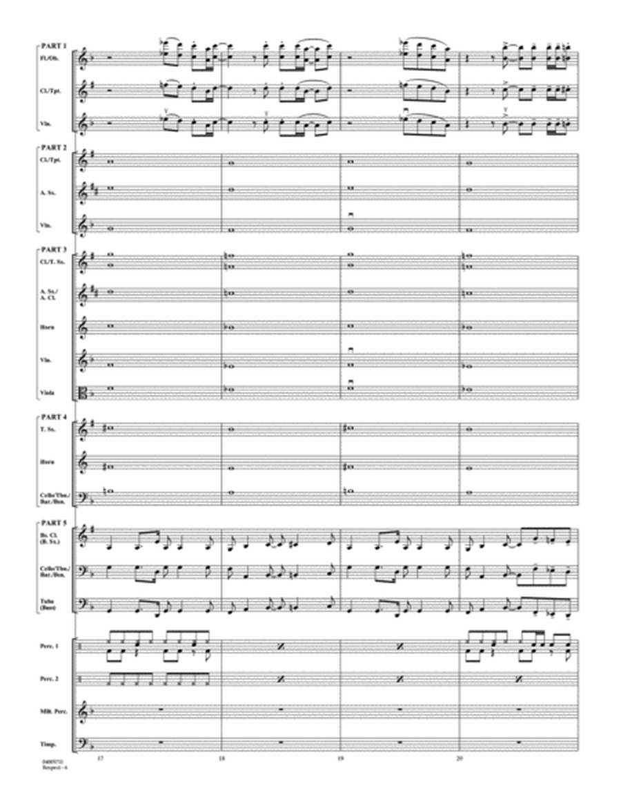 Respect (arr. Johnnie Vinson) - Conductor Score (Full Score)
