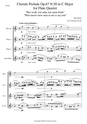 Chorale Prelude Op.67 N.50 in C Major for Flute Quartet