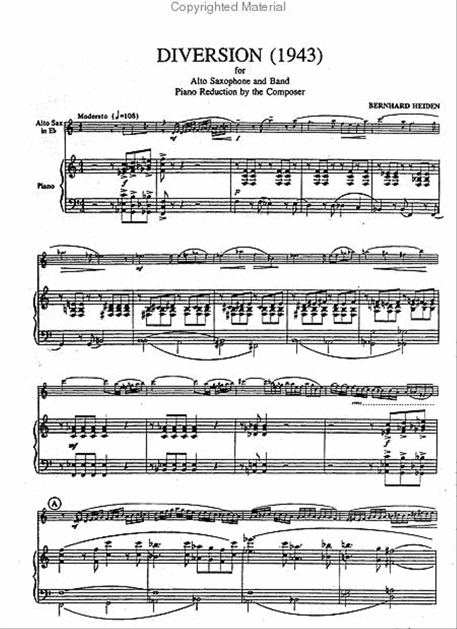 Diversion (piano reduction) Alto Saxophone scores gallery preview page 2