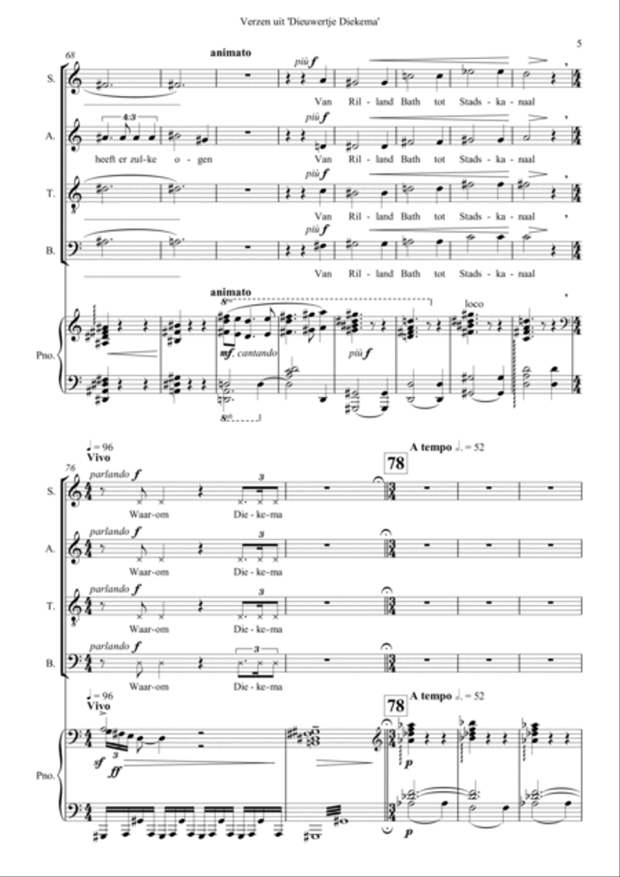 Verzen uit 'Dieuwertje Diekema' Divisi scores gallery preview page 5