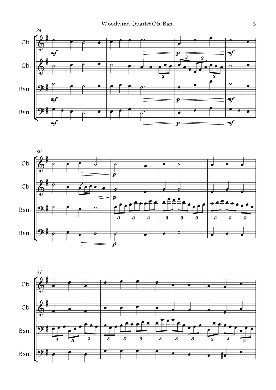 Bach Jesu, joy of man's desiring for Woodwind Quartet 2 Oboes and 2 Bassoons Woodwind Quartet scores gallery preview page 4