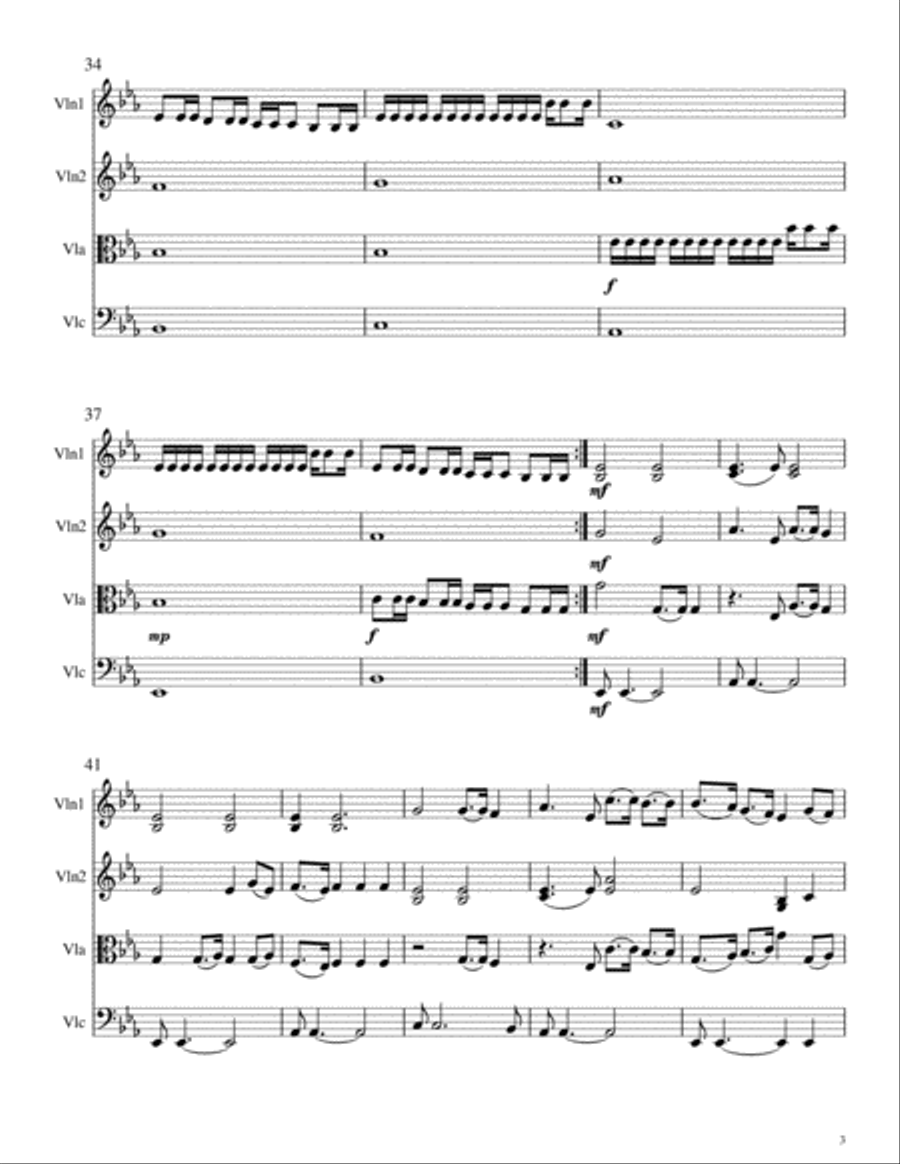 Fix You String Quartet scores gallery preview page 3