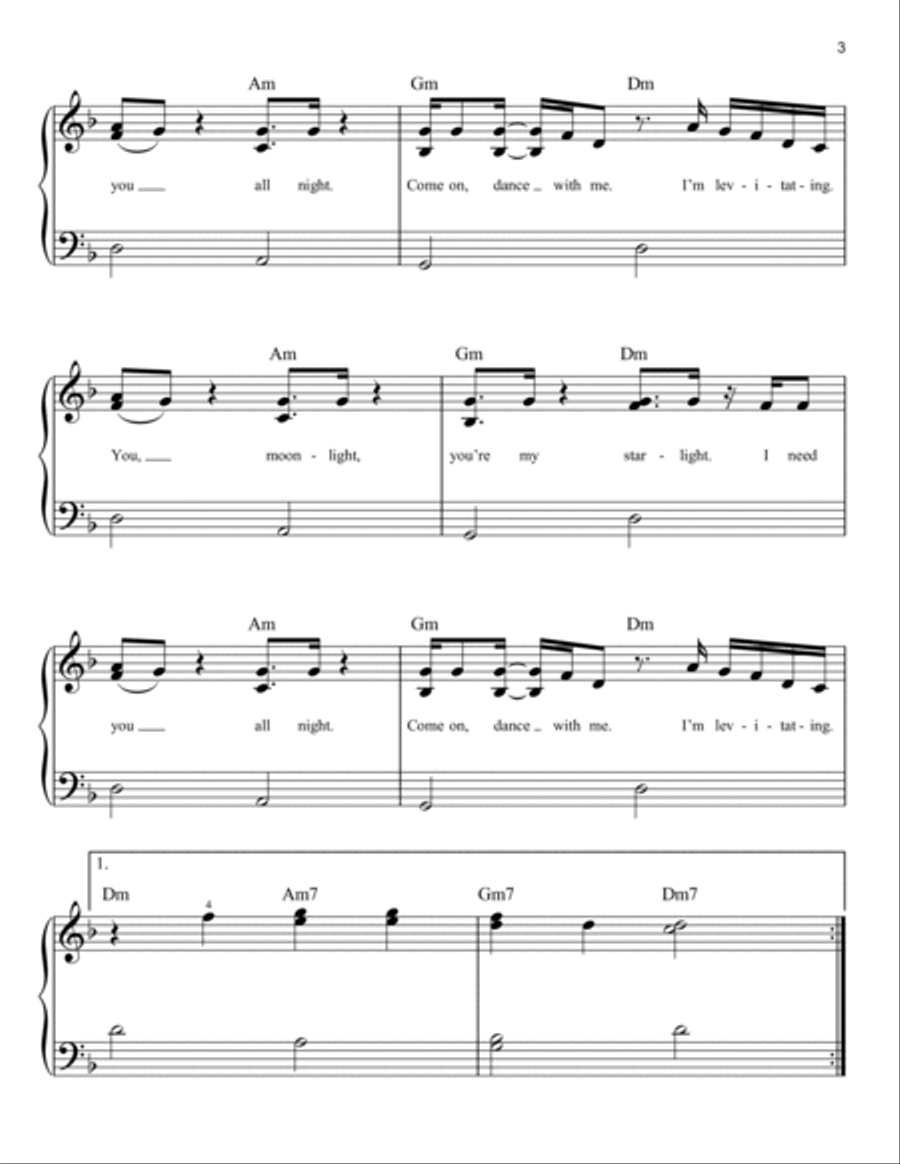 Levitating Levitating Easy Piano scores gallery preview page 3