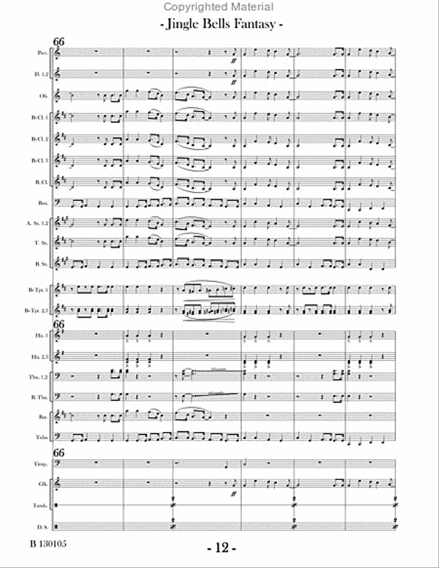 Jingle Bells Fantasy Concert Band scores gallery preview page 15