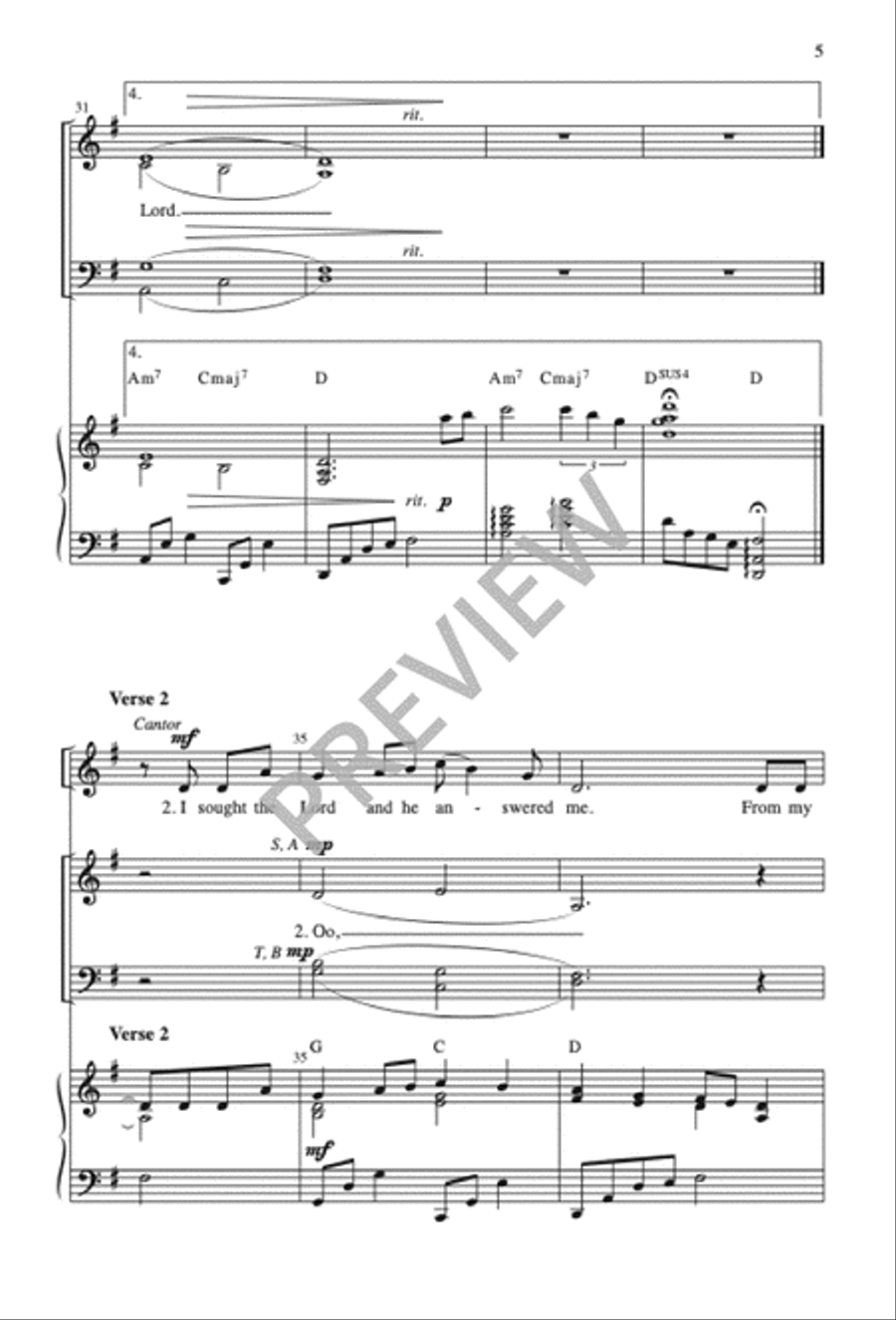The Lord Hears the Cry of the Poor 4-Part scores gallery preview page 6