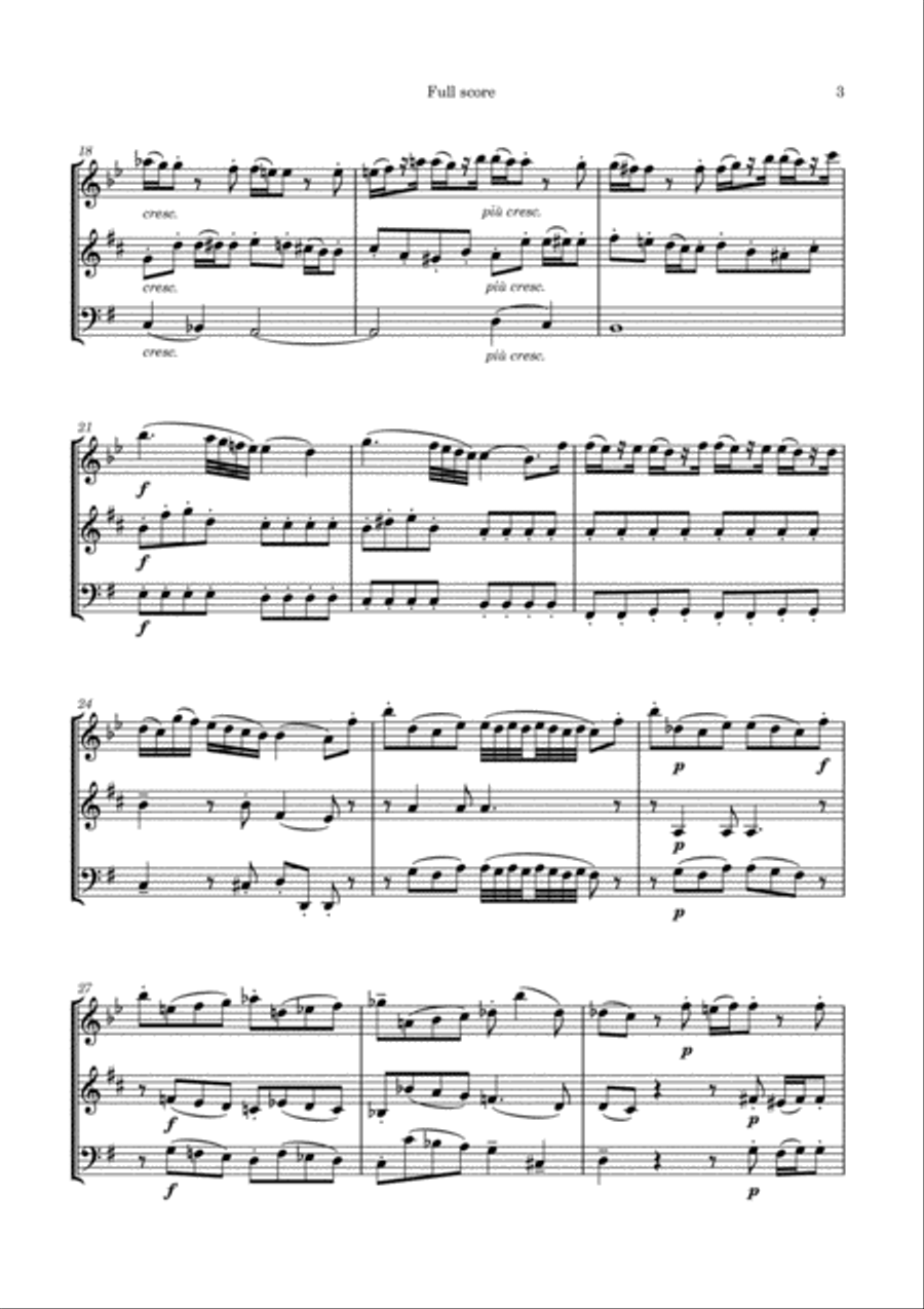 J. Haydn: Divertimento in G major Hob IX:53 Woodwind Trio scores gallery preview page 3