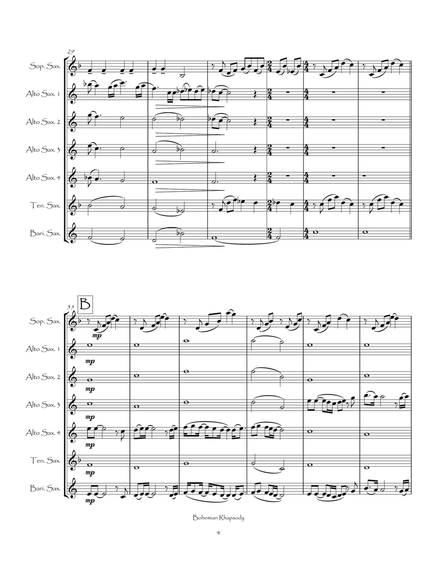 Bohemian Rhapsody Woodwind Ensemble scores gallery preview page 6