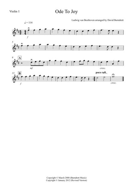 Ode to Joy for String Quartet image number null