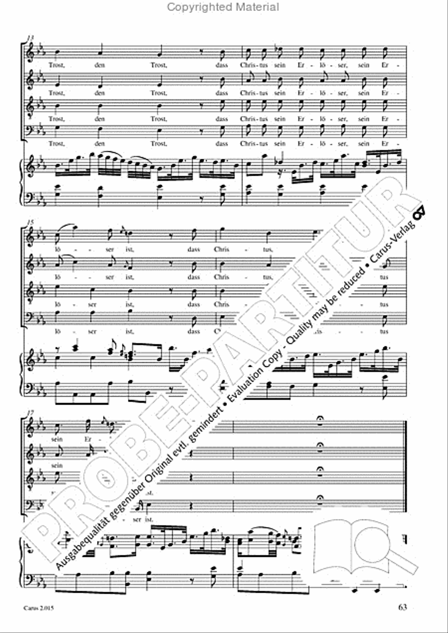 Carl Philipp Emanuel Bach & Gottfried August Homilius. Motets and Choruses Choir scores gallery preview page 65