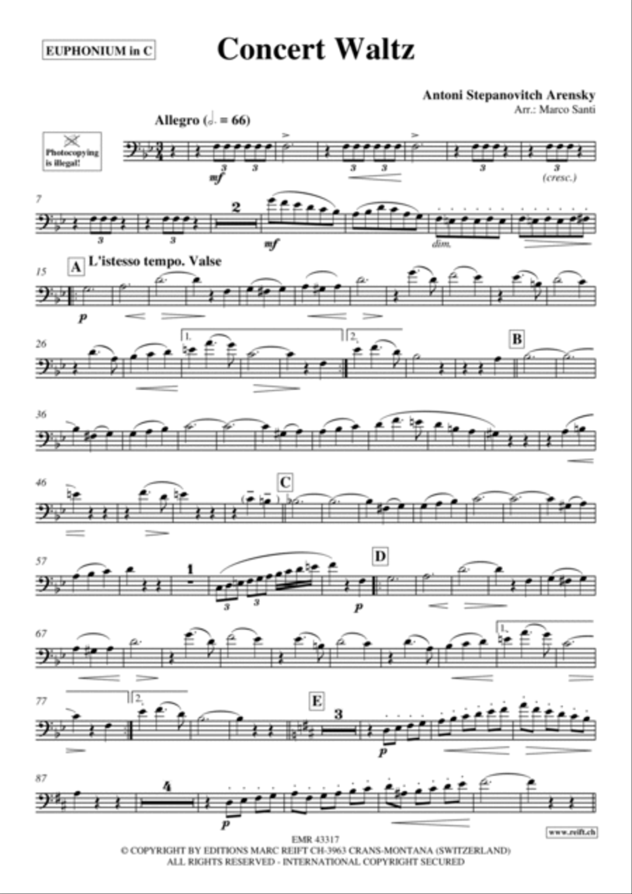 Concert Waltz Euphonium scores gallery preview page 4