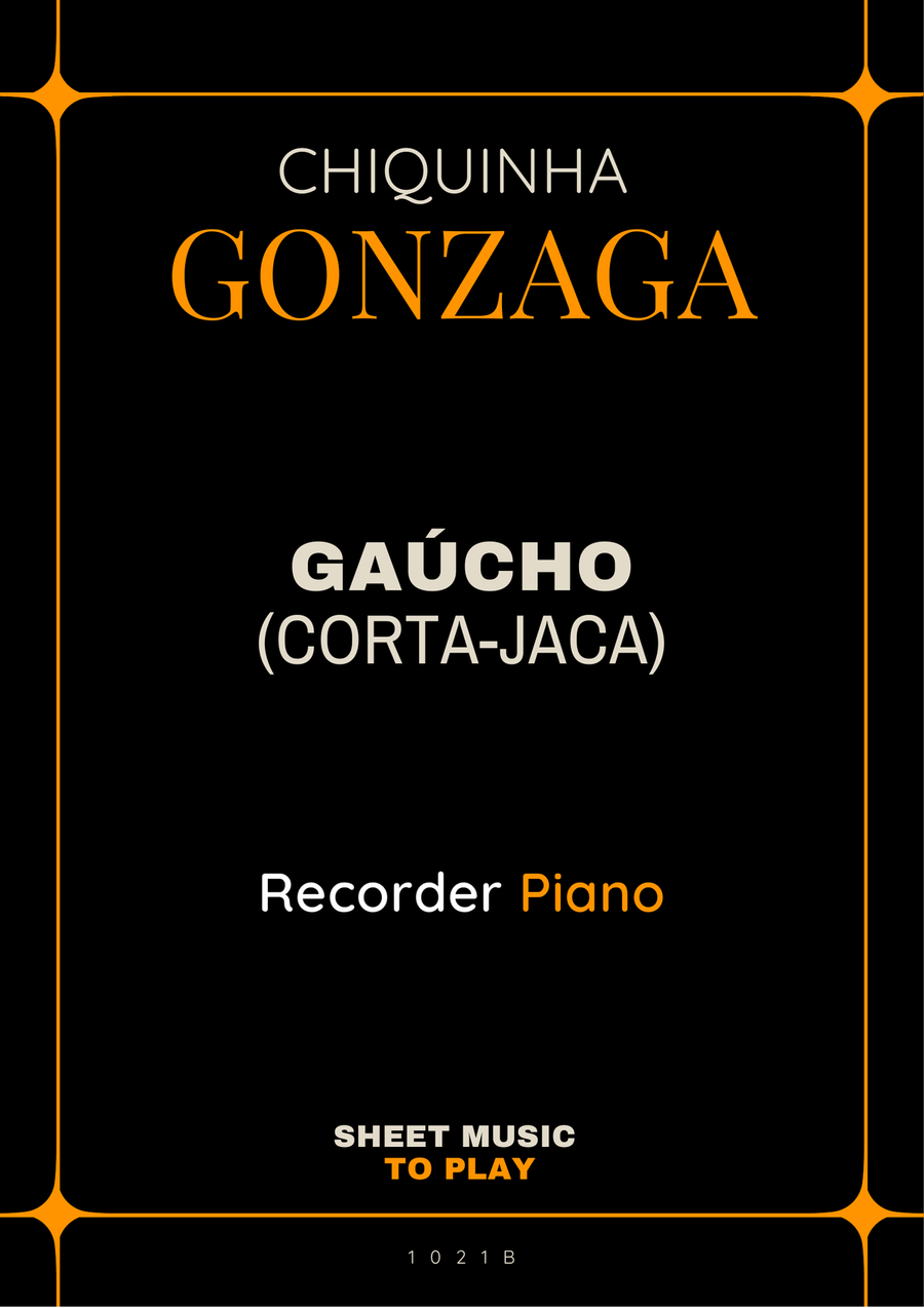 Gaúcho (Corta-Jaca) - Recorder and Piano - W/Chords (Full Score and Parts) Soprano Recorder scores gallery preview page 1