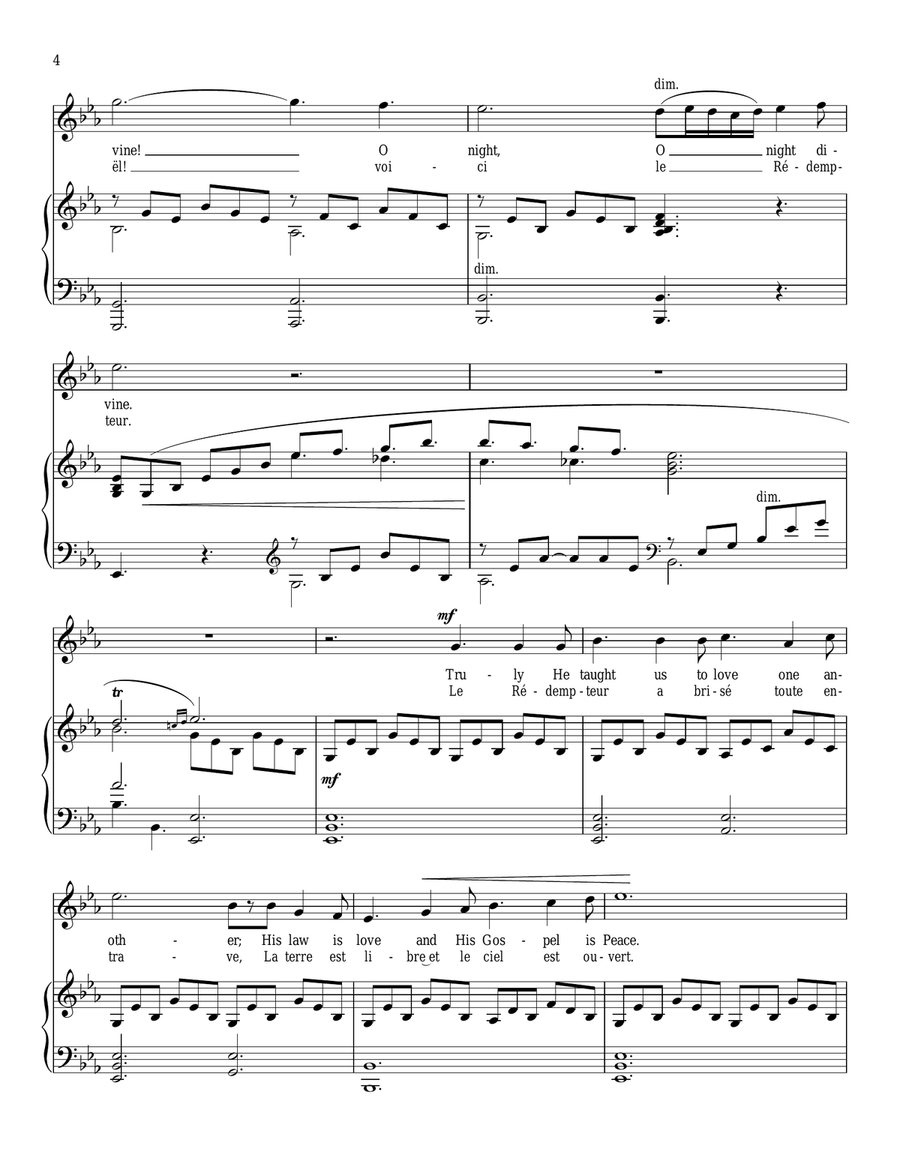 O Holy Night Piano, Vocal scores gallery preview page 4