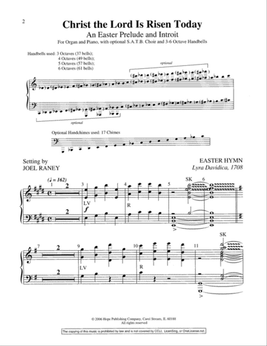 Christ the Lord Is Risen Today 4-Part scores gallery preview page 2