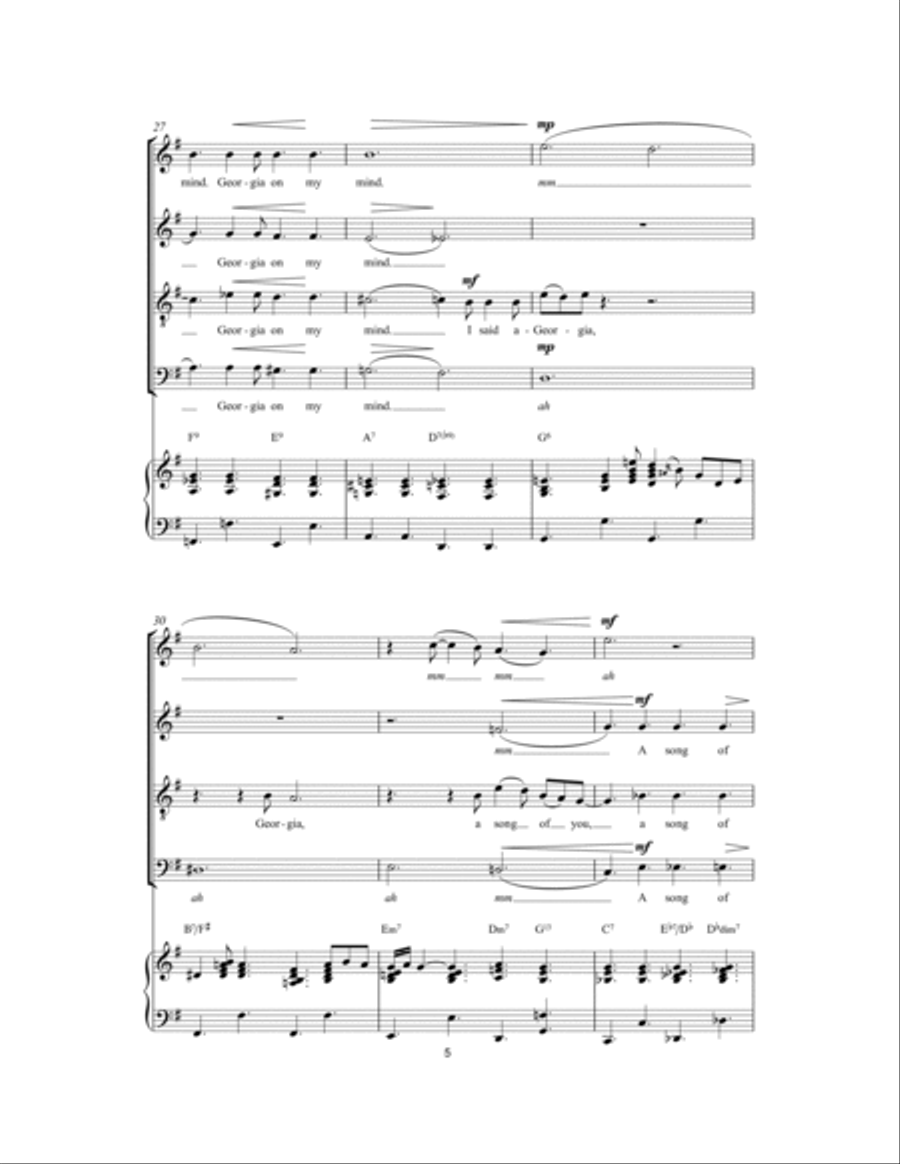 Georgia On My Mind Choir scores gallery preview page 5