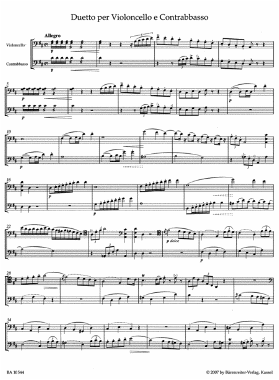 Duetto per Violoncello e Contrabbasso String Duet scores gallery preview page 2