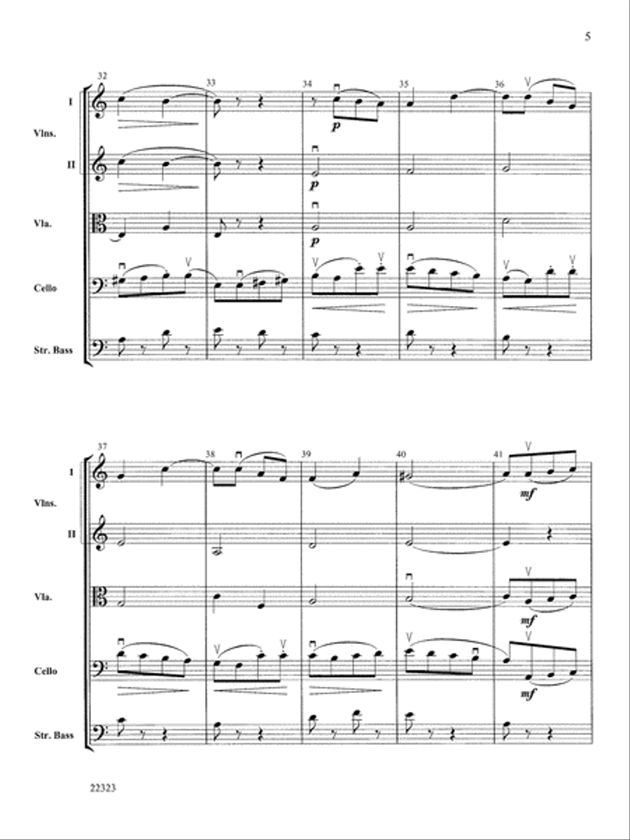 Andantino (from Symphony No. 4): Score String Orchestra scores gallery preview page 5