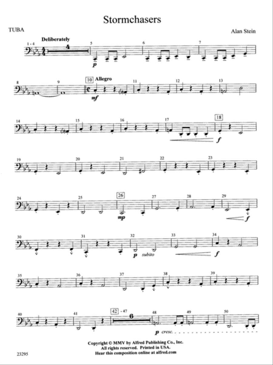 Stormchasers: Tuba Concert Band scores gallery preview page 1