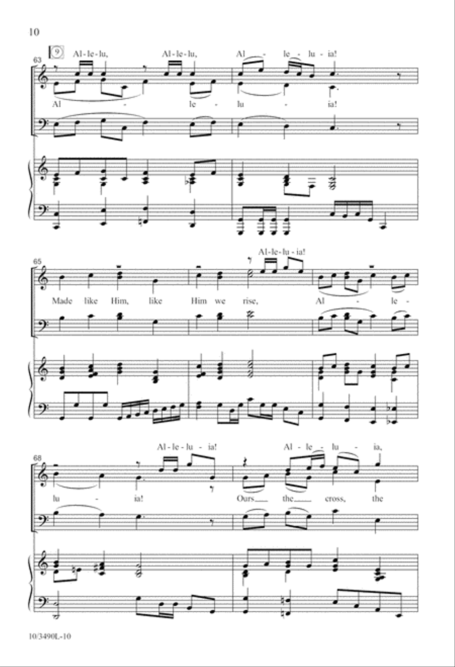 Christ the Lord is Risen Today 4-Part scores gallery preview page 10