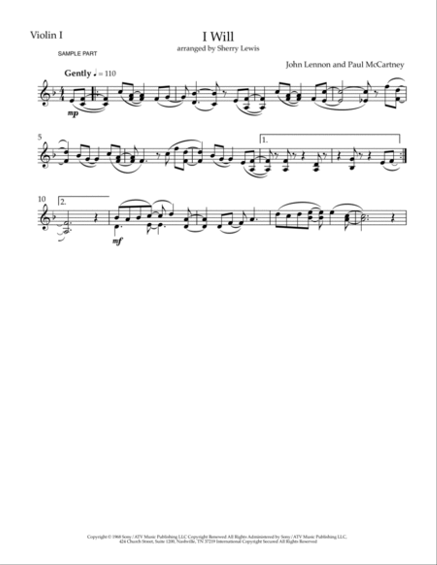 I Will Violin Solo scores gallery preview page 3